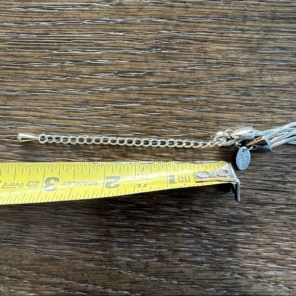 Lia Sophia silver tone short necklace , triple strand snake chain with 3” ext - Picture 6 of 8